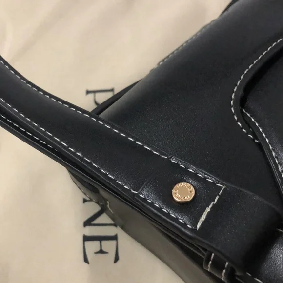 Polene Nodde Smooth Black Shoulder Bag - Picture 4 of 5